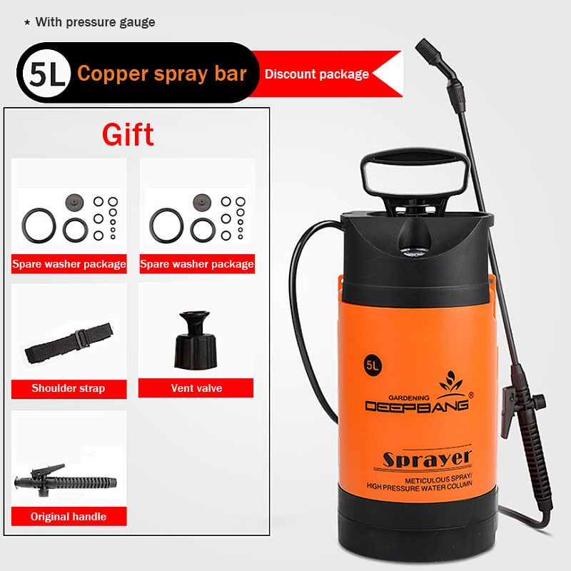 Hot Sale Garden Pressure Sprayer Irrigation Flower Plant Comes With Pressure Gauge Watering Can Pesticide Fertilizer Spray Tool