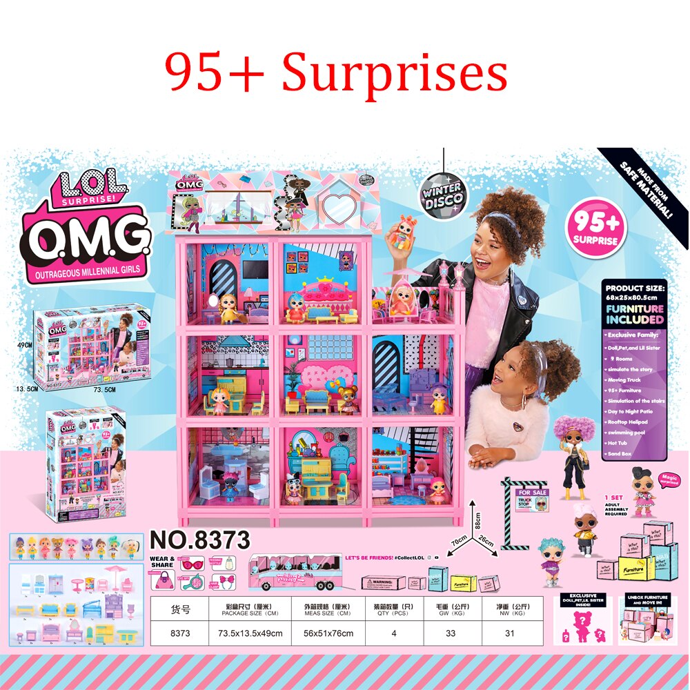 LOL Surprise Original House with 85+ Surprises! Christmas Gift for Children Play House Toy for Girl
