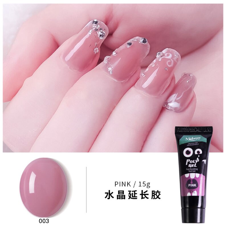 Polygel Nail Acrylic poly gel Pink White Clear Crystal UV LED Builder Gel Tips Enhancement Slip Solution Quick Extension Gel