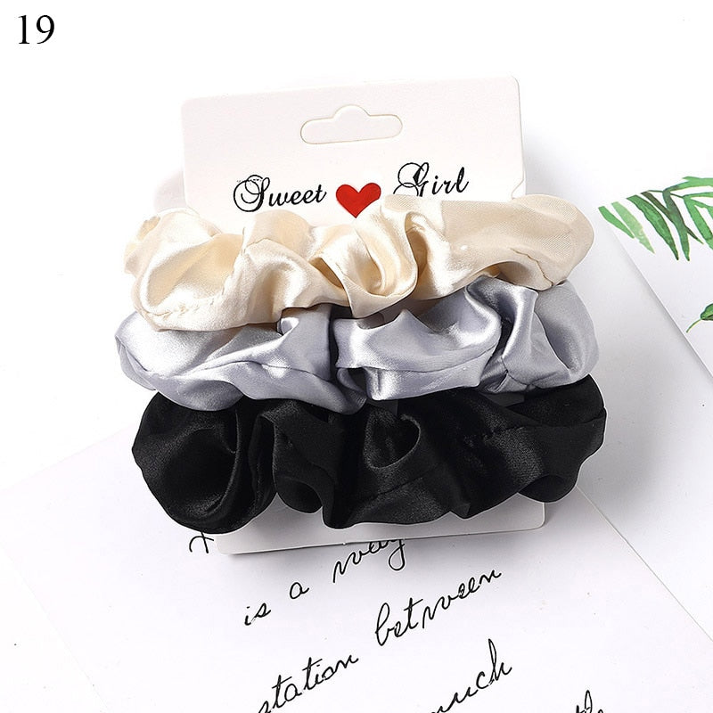 1 Set Scrunchies Hair Ring Candy Color Hair Ties Rope Autumn Winter Women Ponytail Hair Accessories 4-6Pcs Girls Hairbands Gifts