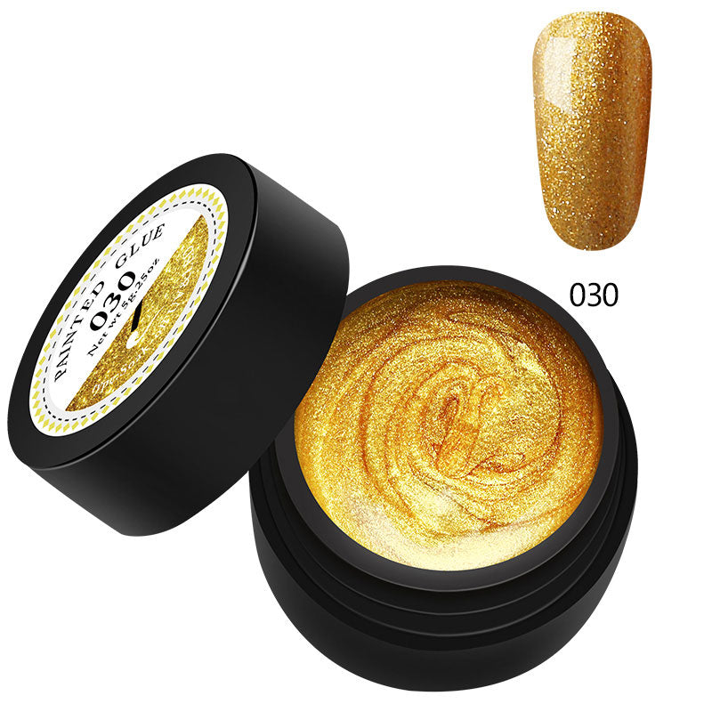 Modelones Platinum Glitter Led Gel Soak Off Nail Gel Lacquer Shiny Sequins Decorations UV Gel Varnish Painting Flowers UV Polish