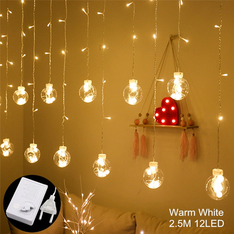 Curtain Fairy String Light LED Christmas Decorations for Home Garland Xmas Light Christmas Valentines 2019 Navidad Ornament Gift
