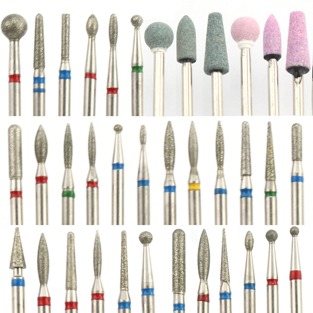 6pcs/pack Diamond Nail Milling Cutter Rotary Burr for Nail Files Cuticle Clean Drill Bits Apparatus for Manicure Art Tools