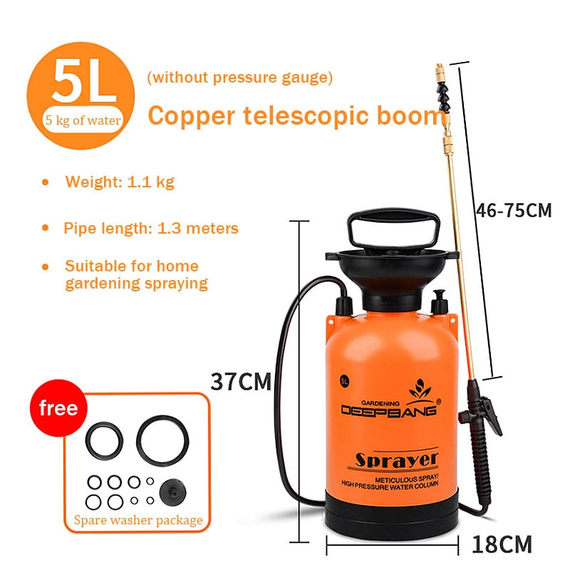 Hot Sale Garden Pressure Sprayer Irrigation Flower Plant Comes With Pressure Gauge Watering Can Pesticide Fertilizer Spray Tool