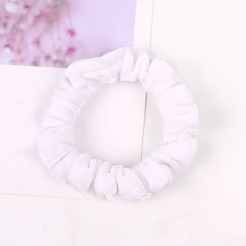 1Pc Women Elastic Hair Ring Winter Soft Velvet Rubber Bands Hair Bands Girls Sweet Solid Color Hair Accessories Ponytail Holder