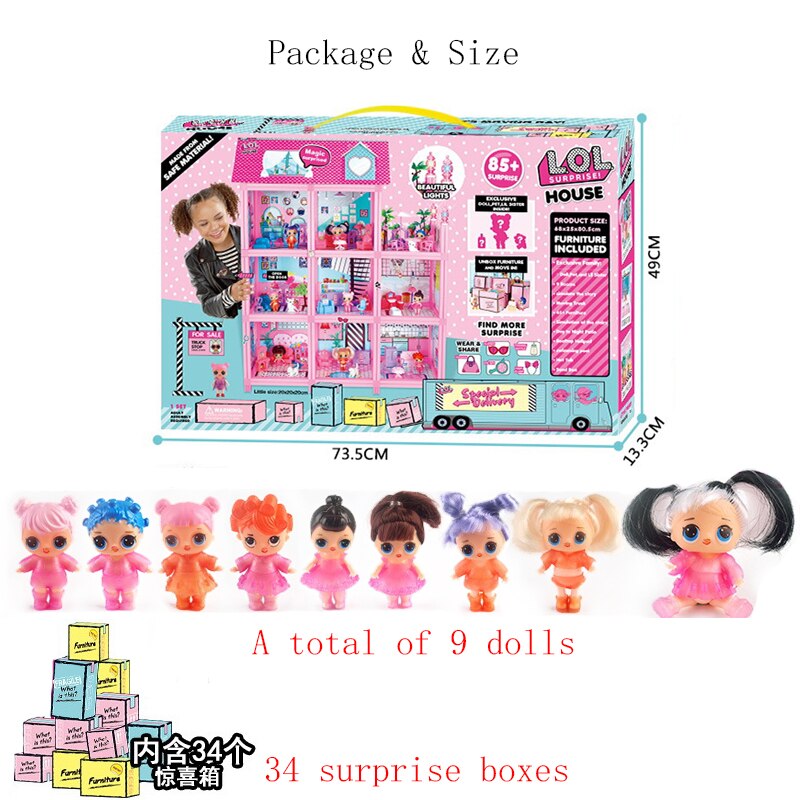 LOL Surprise Original House with 85+ Surprises! Christmas Gift for Children Play House Toy for Girl