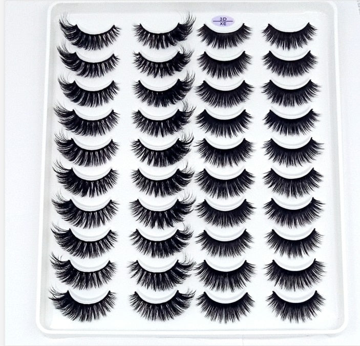 HBZGTLAD 1/5/20 Pairs 3D Soft Mink False Eyelashes Handmade Wispy Fluffy Long Lashes Natural Eye Extension Makeup Kit Cilios