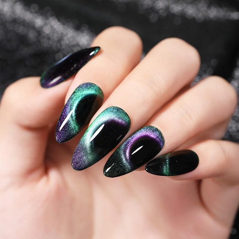 BORN PRETTY 9D Chameleon Cat Eye Nail Gel Magnetic Soak Off UV Gel Nail Polish Romantic Shining Gel Lacquers 5ml Black Base Need
