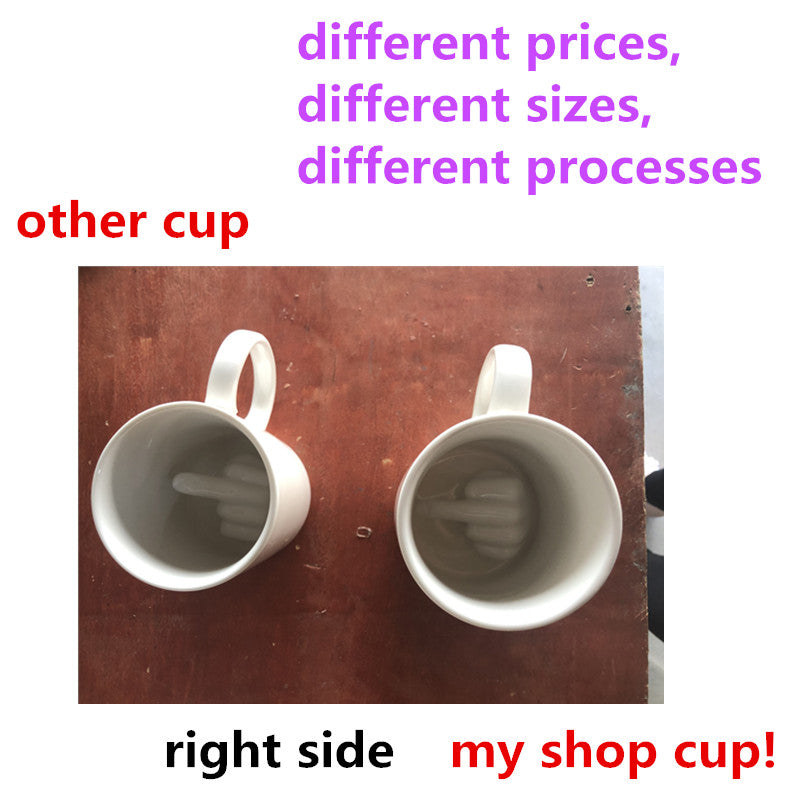 3D Inner Finger Cute Mug Coffee Milk Cup Design Novelty White Middle Finger Style Mug Water Cup Funny Ceramic Mug 300ml Gift Cup