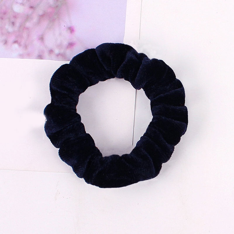 1Pc Women Elastic Hair Ring Winter Soft Velvet Rubber Bands Hair Bands Girls Sweet Solid Color Hair Accessories Ponytail Holder