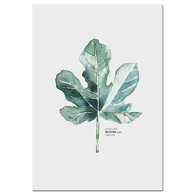 Nordic Simple Small Fresh Green Plant Art Painting Living Room Background Wall Decoration Hanging Picture Frameless