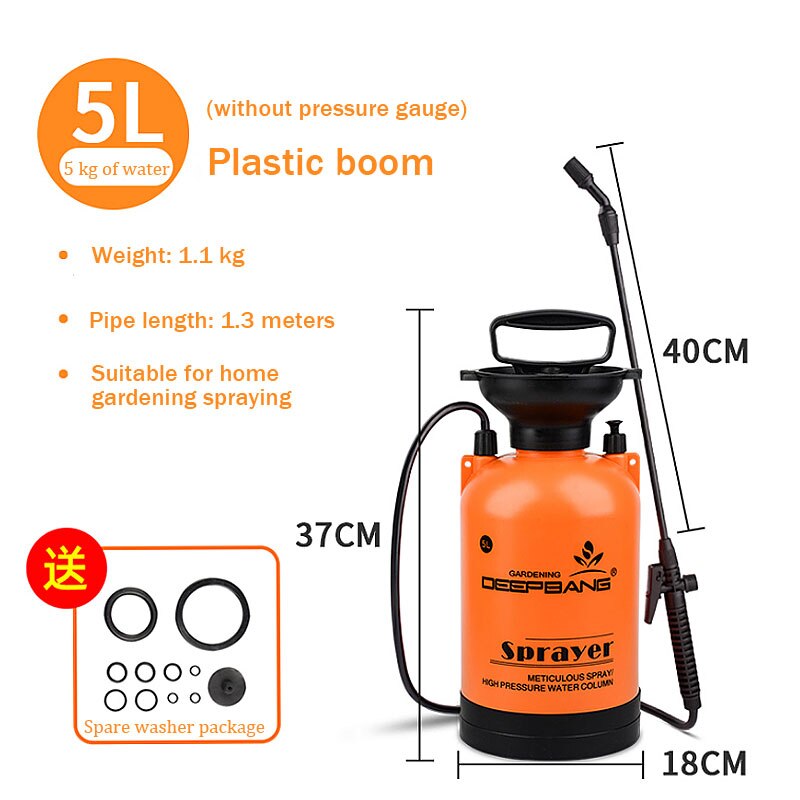 Hot Sale Garden Pressure Sprayer Irrigation Flower Plant Comes With Pressure Gauge Watering Can Pesticide Fertilizer Spray Tool