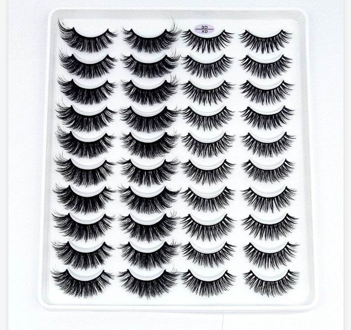 HBZGTLAD 1/5/20 Pairs 3D Soft Mink False Eyelashes Handmade Wispy Fluffy Long Lashes Natural Eye Extension Makeup Kit Cilios