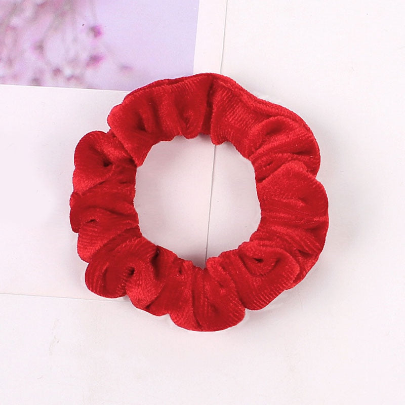 1Pc Women Elastic Hair Ring Winter Soft Velvet Rubber Bands Hair Bands Girls Sweet Solid Color Hair Accessories Ponytail Holder