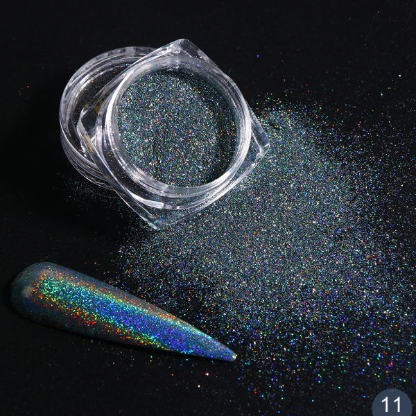 1Box Glitter for Nails Holographic Dip Powder Mirror Polishing Chrome Pigments Nail Art Decorations Laser Dazzling Dust LA1028-1