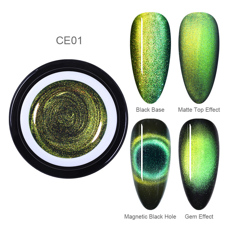 BORN PRETTY 9D Chameleon Cat Eye Nail Gel Magnetic Soak Off UV Gel Nail Polish Romantic Shining Gel Lacquers 5ml Black Base Need