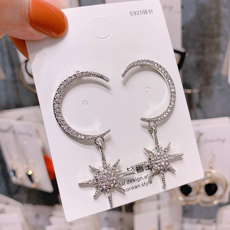 silver needle long pearl earrings female fashion temperament simple anti-allergy earrings summer personality net ornaments