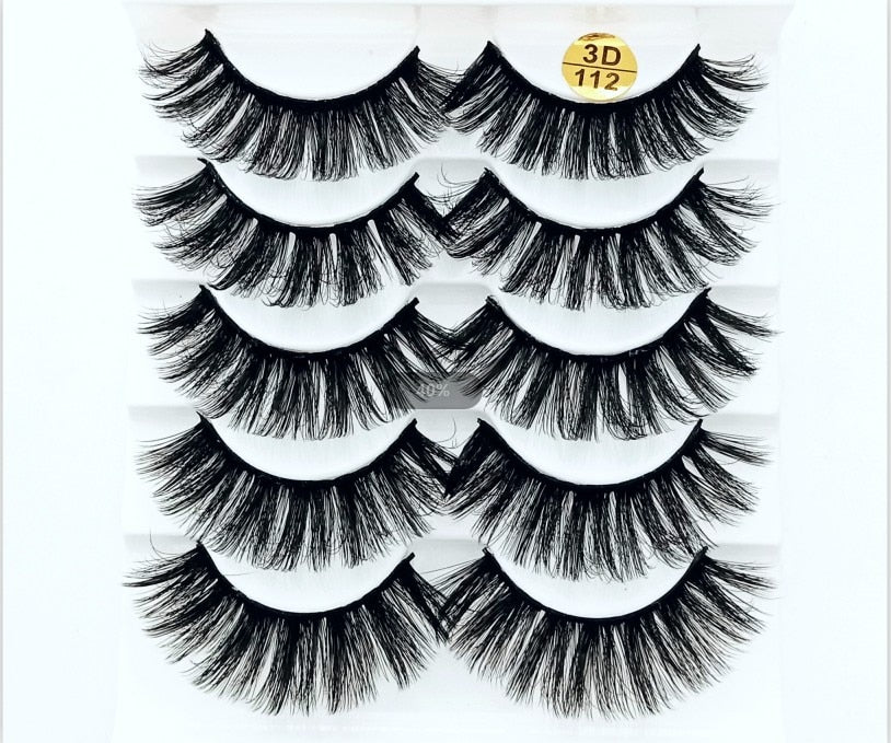HBZGTLAD 1/5/20 Pairs 3D Soft Mink False Eyelashes Handmade Wispy Fluffy Long Lashes Natural Eye Extension Makeup Kit Cilios