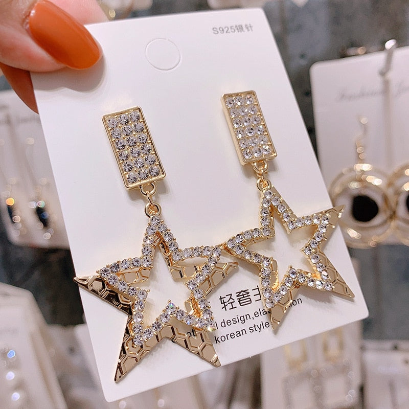 silver needle long pearl earrings female fashion temperament simple anti-allergy earrings summer personality net ornaments