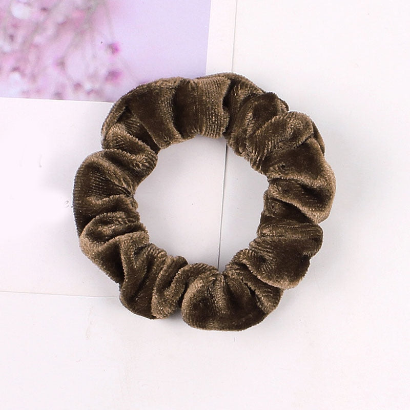 1Pc Women Elastic Hair Ring Winter Soft Velvet Rubber Bands Hair Bands Girls Sweet Solid Color Hair Accessories Ponytail Holder