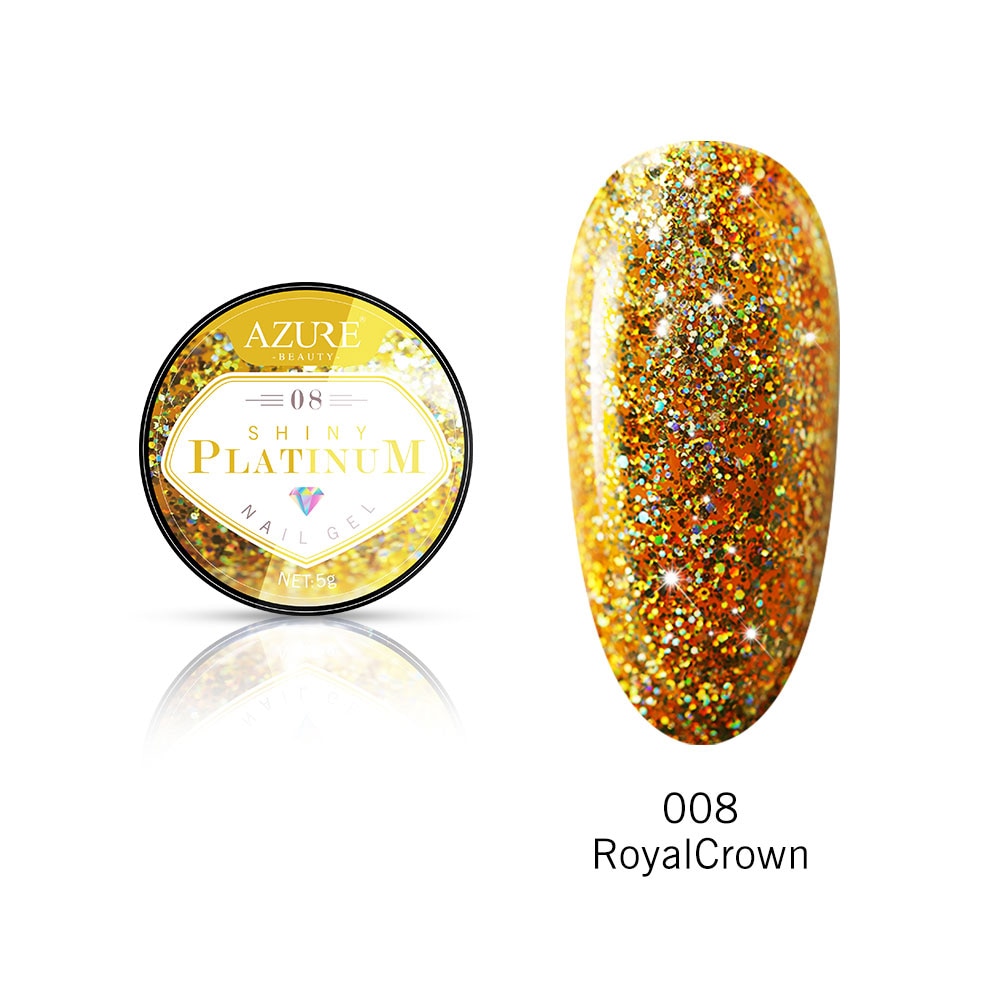 Modelones Platinum Glitter Led Gel Soak Off Nail Gel Lacquer Shiny Sequins Decorations UV Gel Varnish Painting Flowers UV Polish
