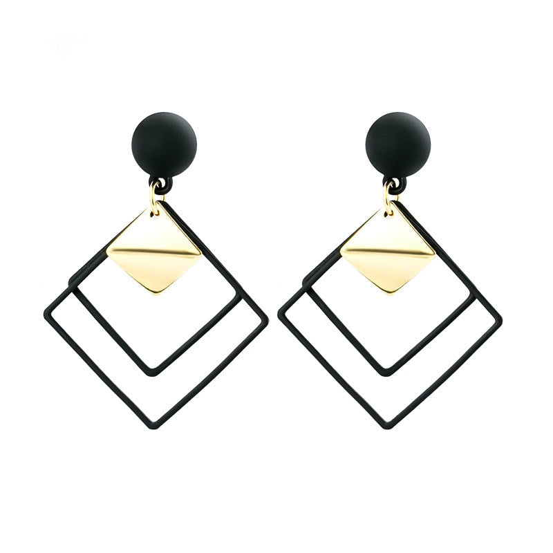 X&P New Fashion Round Dangle Drop Korean Earrings For Women Geometric Round Heart Gold Earring Wedding 2019 kolczyki Jewelry