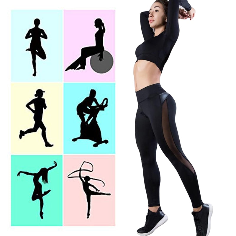 2019 Women Leggings Sexy Pants Push Up Fitness Gym Leggins Running Mesh Leggins Seamless Workout Pants Femme High Waist Mujer