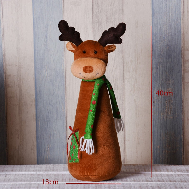 Big Size Christmas Dolls Retractable Santa Claus Snowman Elk Toys Xmas Figurines Christmas Gift for Kid Red Xmas Tree Ornament