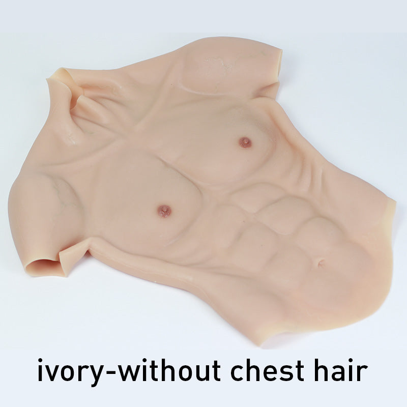 Realmaskmaste Artificial Realistic fake muscle for Man Actor Cosplay Upper Piece Pectoralis  Bodysuit Chest Muscles