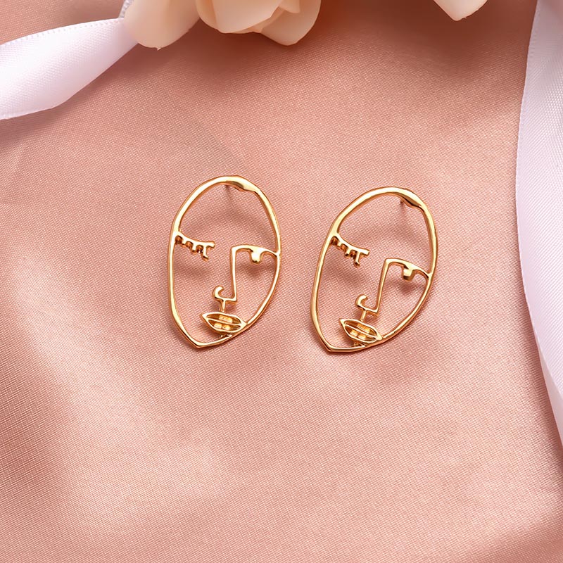 X&P New Fashion Round Dangle Drop Korean Earrings For Women Geometric Round Heart Gold Earring Wedding 2019 kolczyki Jewelry