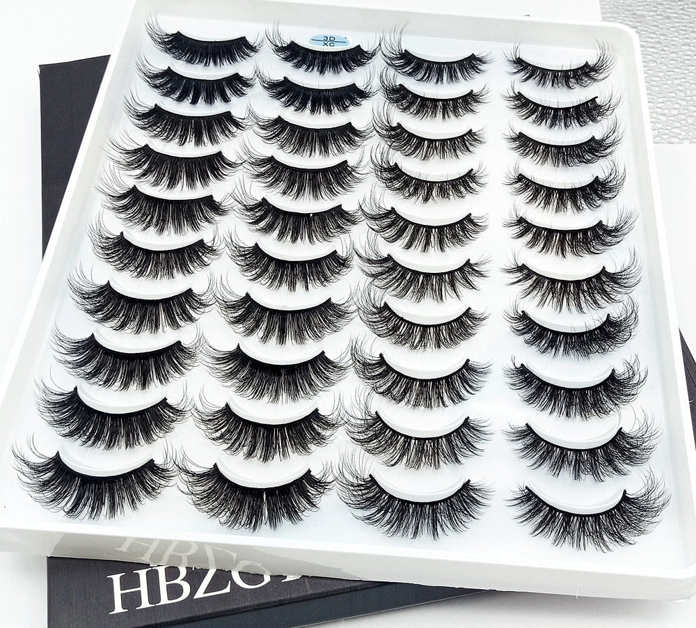 HBZGTLAD 1/5/20 Pairs 3D Soft Mink False Eyelashes Handmade Wispy Fluffy Long Lashes Natural Eye Extension Makeup Kit Cilios