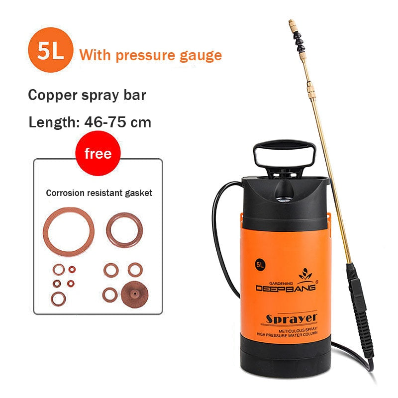 Hot Sale Garden Pressure Sprayer Irrigation Flower Plant Comes With Pressure Gauge Watering Can Pesticide Fertilizer Spray Tool