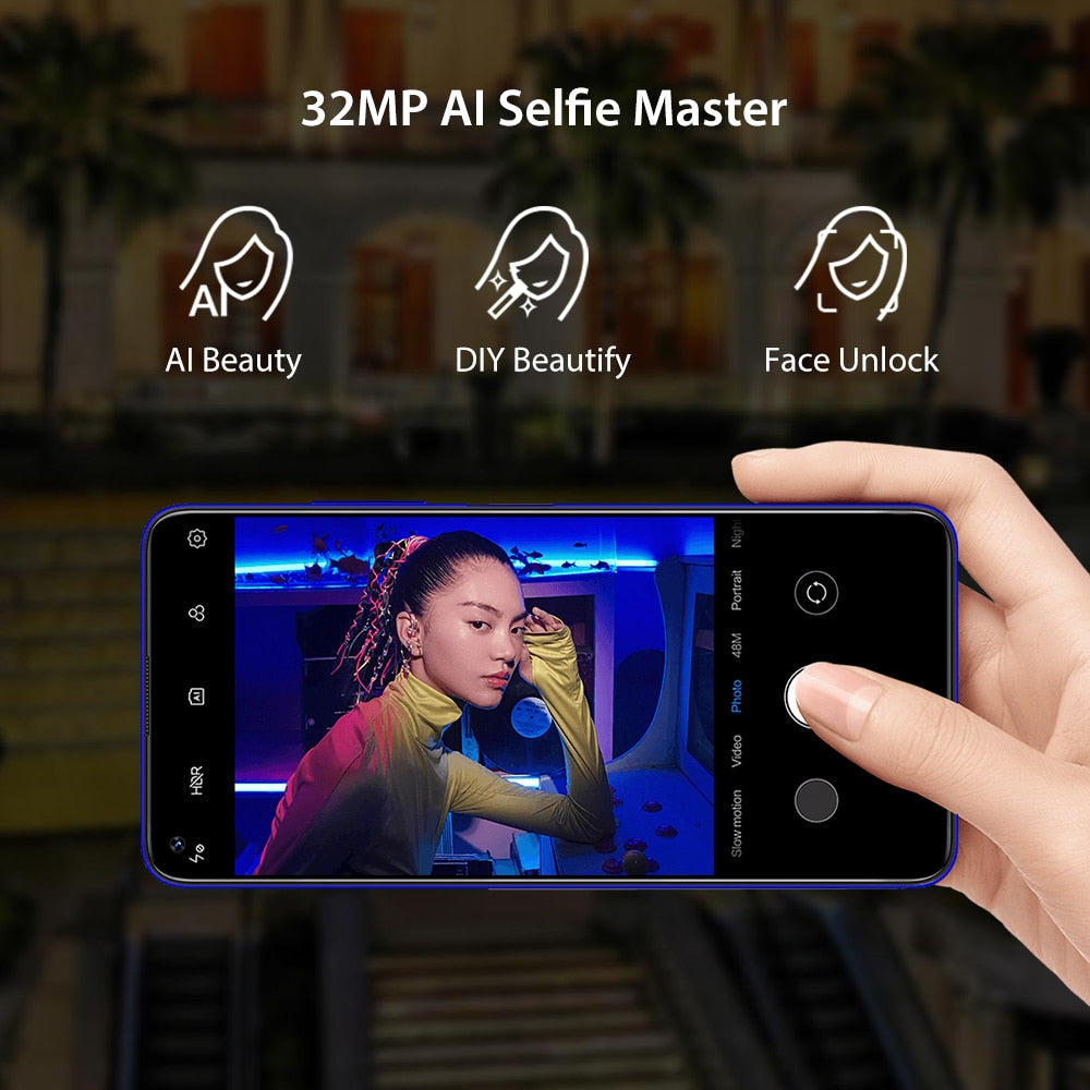 Pre-sale UMIDIGI F2 Android 10 Global Version 6.53"FHD+6GB 128GB 48MP AI Quad Camera 32MP Selfie Helio P70 Cellphone 5150mAh NFC