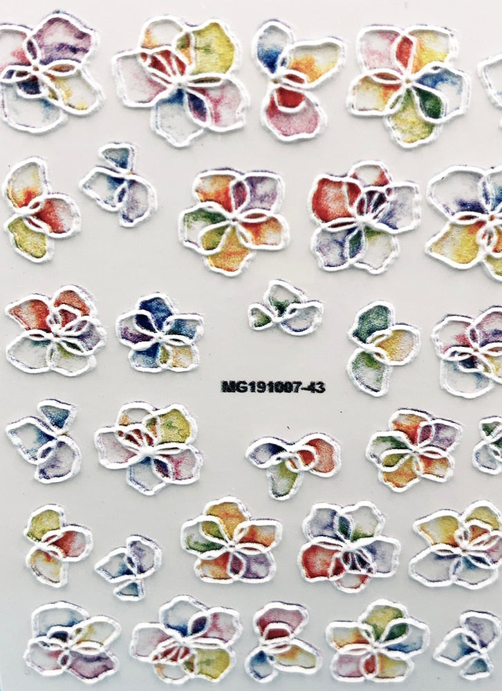 3D Acrylic Engraved  Nail Sticker Winter Sweater Charm desgin Water Decals Empaistic Nail Water Slide Decals Z0249