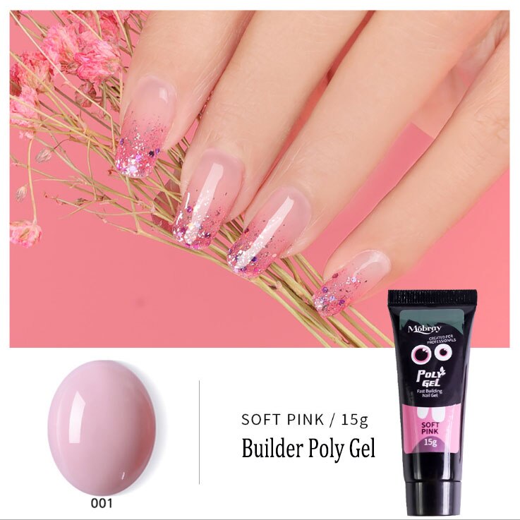 Polygel Nail Acrylic poly gel Pink White Clear Crystal UV LED Builder Gel Tips Enhancement Slip Solution Quick Extension Gel