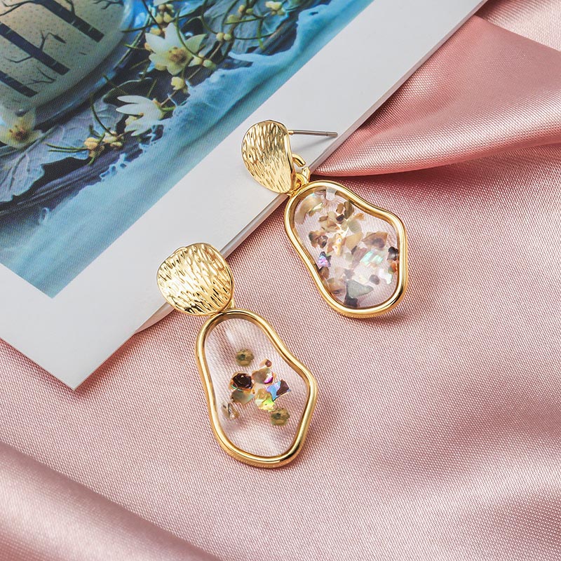 X&P New Fashion Round Dangle Drop Korean Earrings For Women Geometric Round Heart Gold Earring Wedding 2019 kolczyki Jewelry