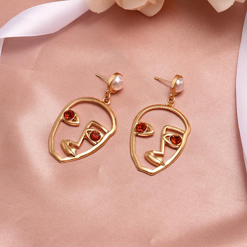 X&P New Fashion Round Dangle Drop Korean Earrings For Women Geometric Round Heart Gold Earring Wedding 2019 kolczyki Jewelry