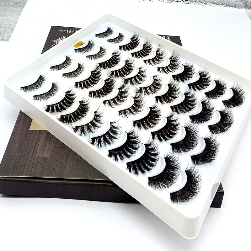 HBZGTLAD 1/5/20 Pairs 3D Soft Mink False Eyelashes Handmade Wispy Fluffy Long Lashes Natural Eye Extension Makeup Kit Cilios