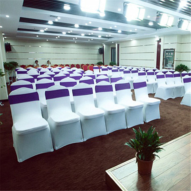20 50 100 PCS Stretch Elastic Universal White Spandex Wedding Chair Covers for Weddings Party Banquet Hotel Polyester Fabric