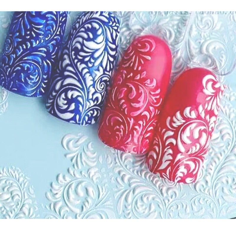 3D Acrylic Engraved  Nail Sticker Winter Sweater Charm desgin Water Decals Empaistic Nail Water Slide Decals Z0249