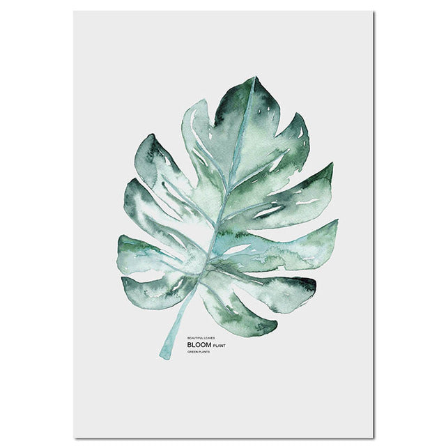 Nordic Simple Small Fresh Green Plant Art Painting Living Room Background Wall Decoration Hanging Picture Frameless