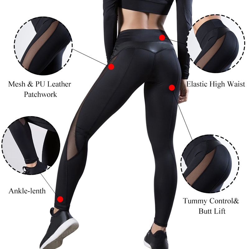 2019 Women Leggings Sexy Pants Push Up Fitness Gym Leggins Running Mesh Leggins Seamless Workout Pants Femme High Waist Mujer