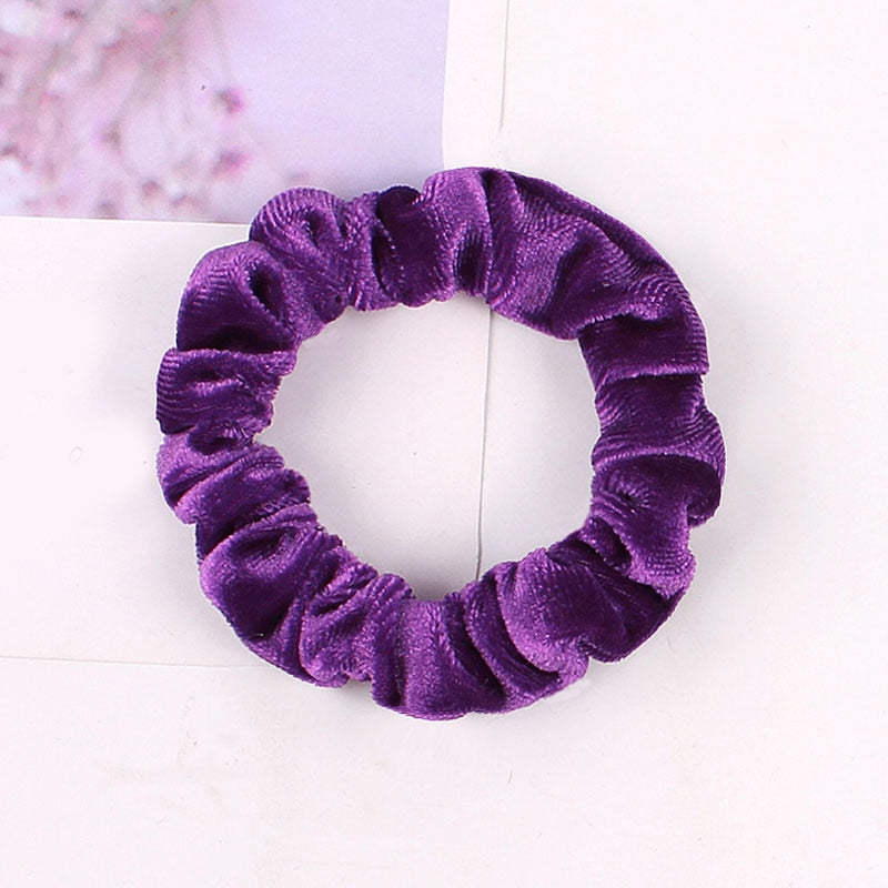 1Pc Women Elastic Hair Ring Winter Soft Velvet Rubber Bands Hair Bands Girls Sweet Solid Color Hair Accessories Ponytail Holder