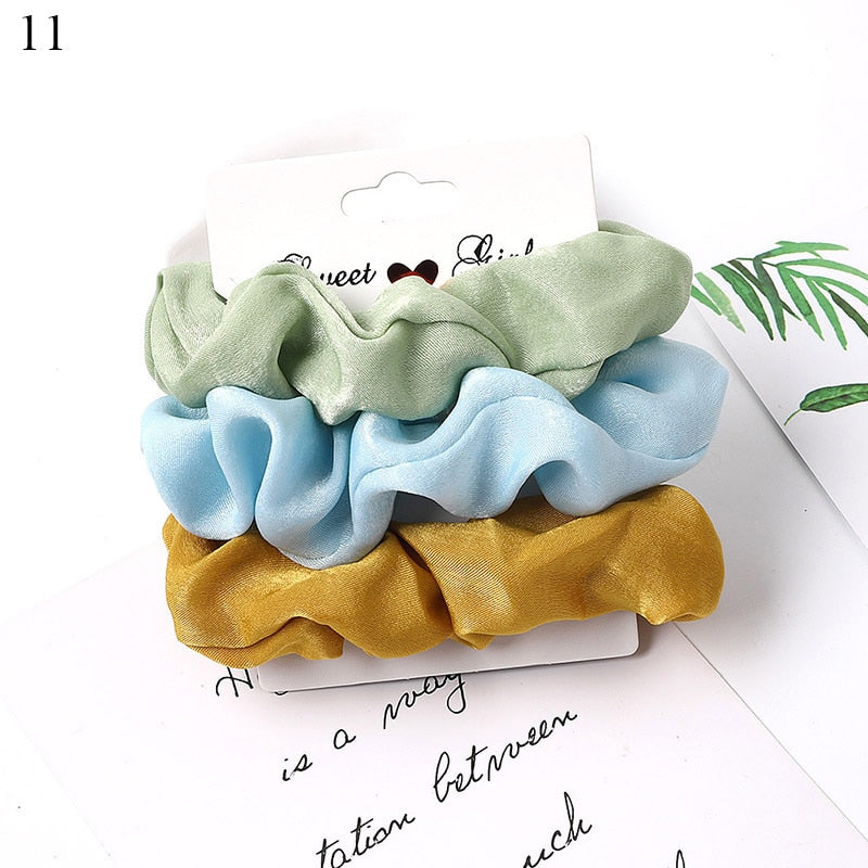 1 Set Scrunchies Hair Ring Candy Color Hair Ties Rope Autumn Winter Women Ponytail Hair Accessories 4-6Pcs Girls Hairbands Gifts
