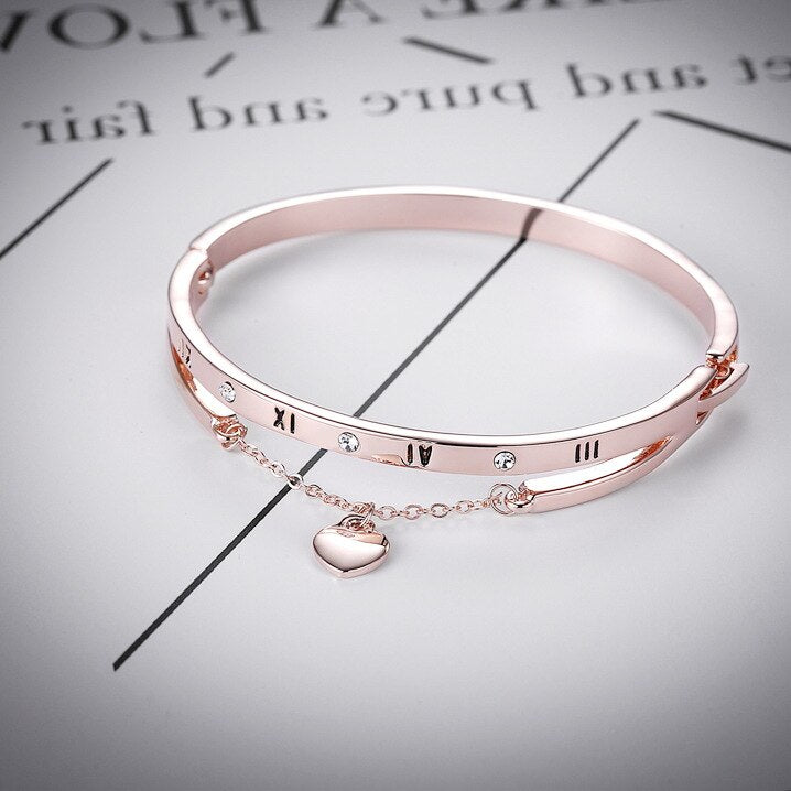 ATTRACTTO Gold Crystal Tassel Bracelets&Bangles For Women Charm Bracelets Jewelry Handmade Stainless Steel Bracelet SBR190535