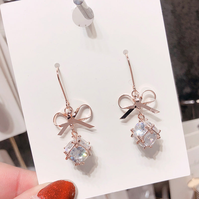 silver needle long pearl earrings female fashion temperament simple anti-allergy earrings summer personality net ornaments