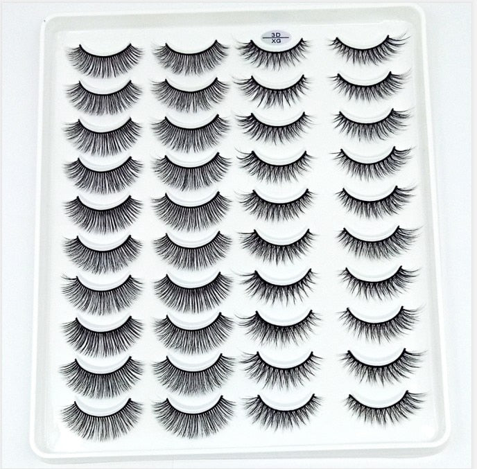 HBZGTLAD 1/5/20 Pairs 3D Soft Mink False Eyelashes Handmade Wispy Fluffy Long Lashes Natural Eye Extension Makeup Kit Cilios