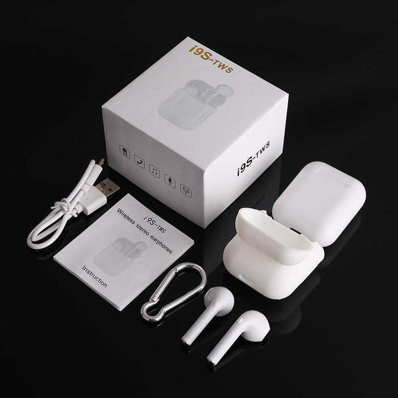 i9s TWS Earbuds Mini Wireless Bluetooth Earphones Headsets Stereo Super Bass Earbuds Wireless for IPhone Xiaomi Huawei Samsung