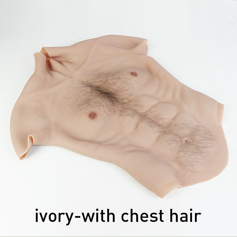 Realmaskmaste Artificial Realistic fake muscle for Man Actor Cosplay Upper Piece Pectoralis  Bodysuit Chest Muscles