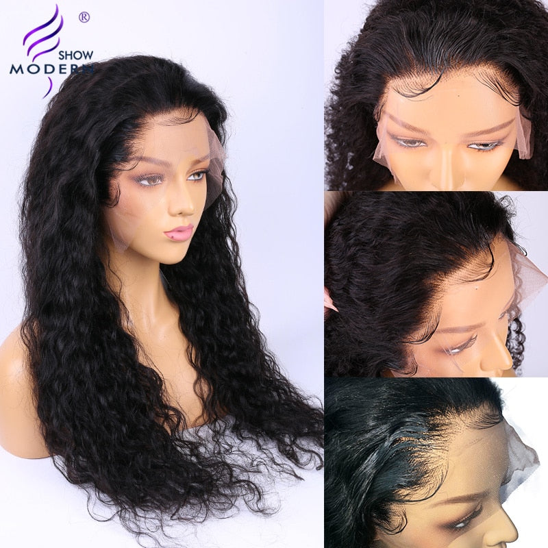 Brazilian Water Wave Wig 13*4 Lace Front Human Hair Wigs Pre Plucked Natural Hairline 150% High Radio Remy Hair Wigs Modern Show
